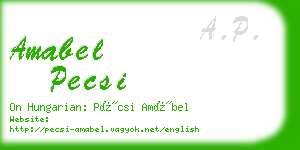 amabel pecsi business card